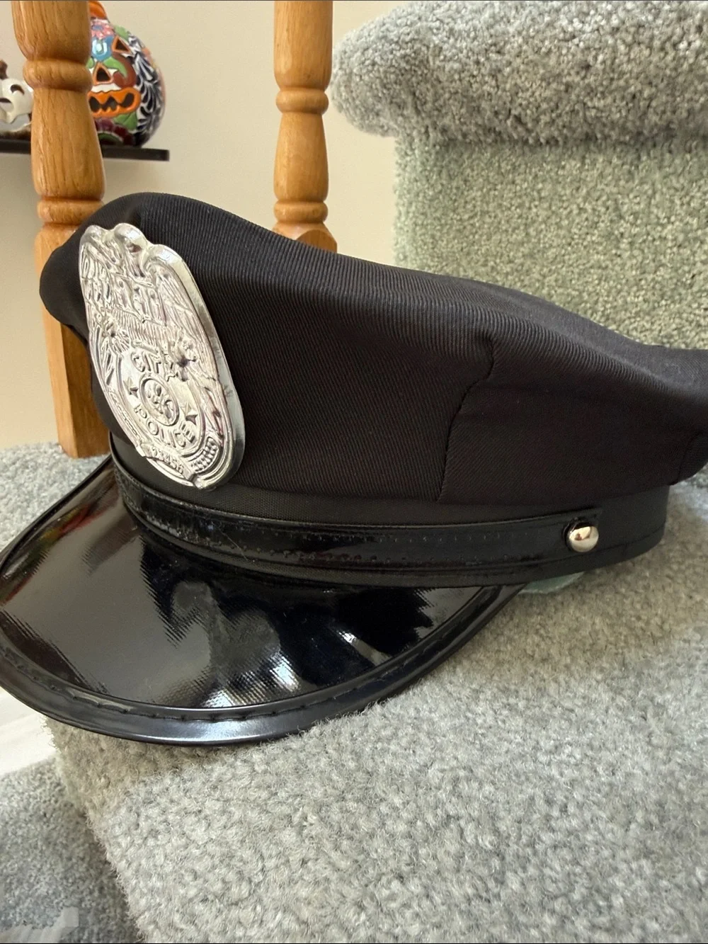 Halloween Police-Style Cap with Badge